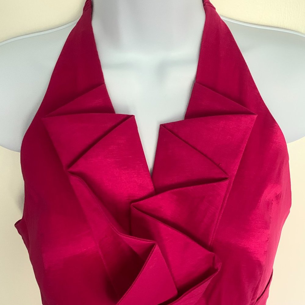 Pink Halter dress with ruffle, Small